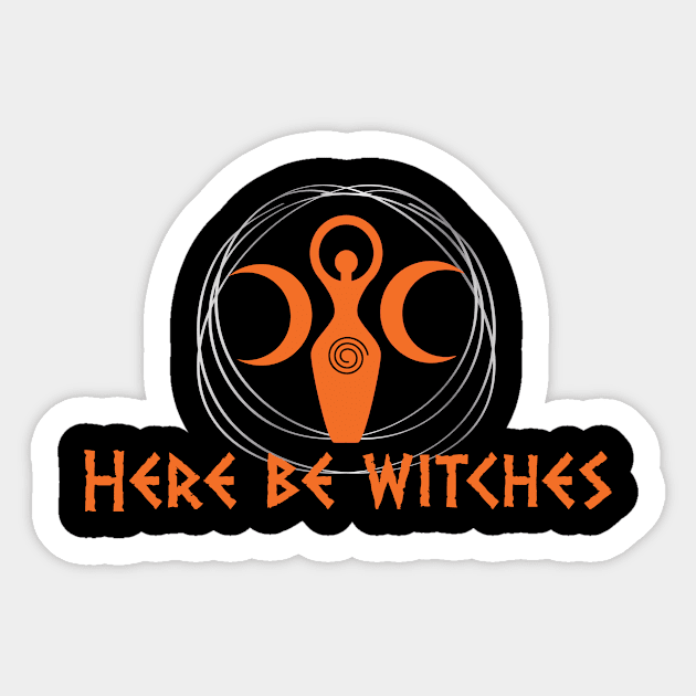 Here be Witches Sticker by emma17